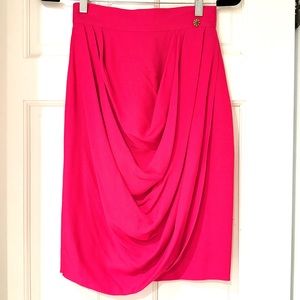 Chanel Hot Pink Crepe Skirt